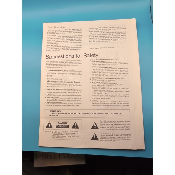 Technics SL-BD22 Record Player / Turntable  Owner / User Manual *Original* #2 - Picture 3 of 5